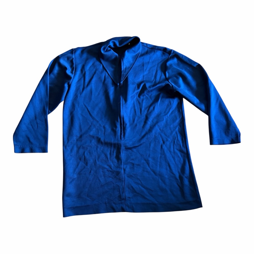 Vintage 70’s Vibrant Blue Long Sleeve Top